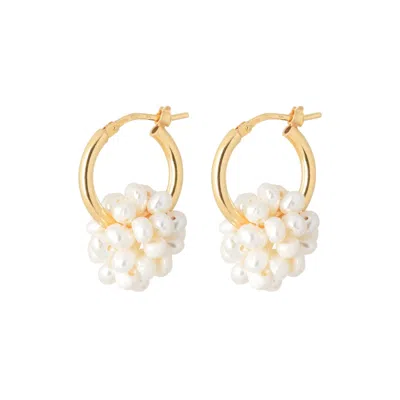 Romantico Romantico Studios Women's Gold / White Burratina Piccolo Hoops Gold