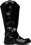 Rombaut Black No Cow Patent Cowboy Boots In Black