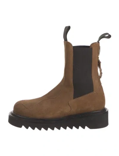 Pre-owned Rombaut Suede Studded Accents Chelsea Boots In Brown