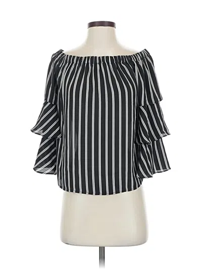 Pre-owned Romeo & Juliet Couture 3/4 Sleeve Blouse In Black