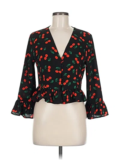 Pre-owned Romeo & Juliet Couture 3/4 Sleeve Blouse In Black