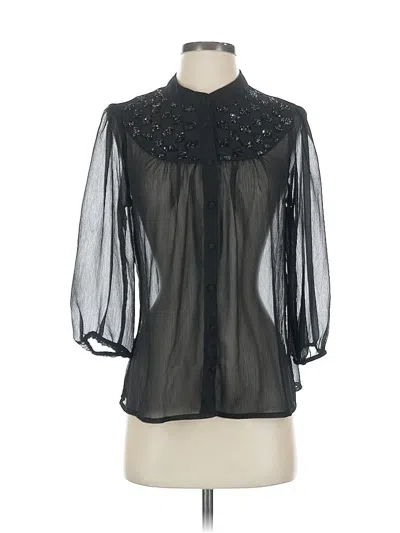Pre-owned Romeo & Juliet Couture 3/4 Sleeve Blouse In Black