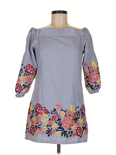 Pre-owned Romeo & Juliet Couture 3/4 Sleeve Blouse In Blue