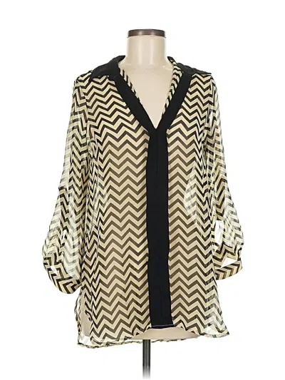 Pre-owned Romeo & Juliet Couture 3/4 Sleeve Blouse In Gold