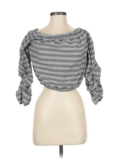Pre-owned Romeo & Juliet Couture 3/4 Sleeve Blouse In Gray