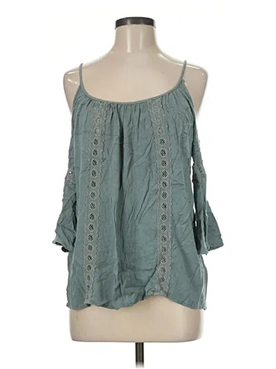 Pre-owned Romeo & Juliet Couture 3/4 Sleeve Blouse In Teal