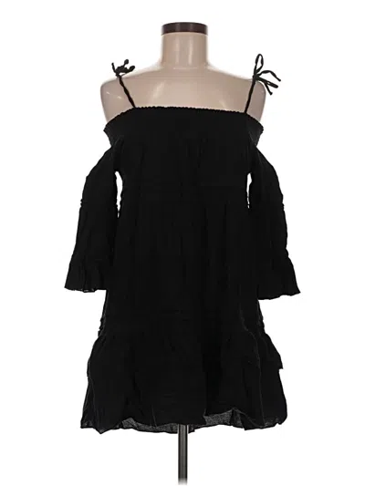 Pre-owned Romeo & Juliet Couture 3/4 Sleeve Top Black Cold Shoulder Neckline Tops