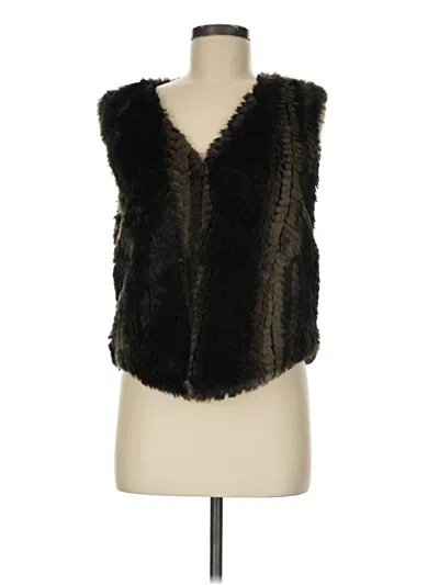 Pre-owned Romeo & Juliet Couture Faux Fur Vest In Black
