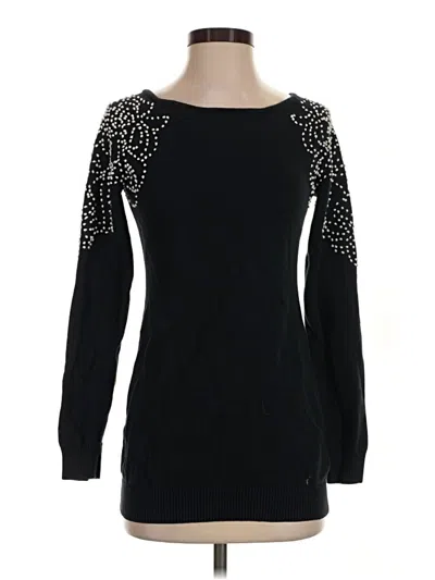 Pre-owned Romeo & Juliet Couture Long Sleeve Top Black Boatneck Tops