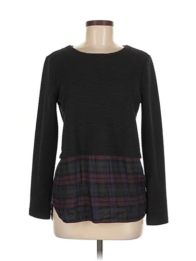 Pre-owned Romeo & Juliet Couture Long Sleeve Top Black Crew Neck Tops