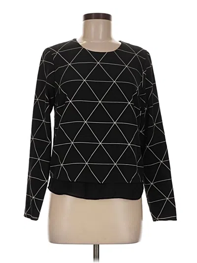 Pre-owned Romeo & Juliet Couture Long Sleeve Top Black Crew Neck Tops