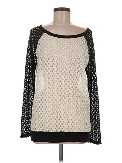 Pre-owned Romeo & Juliet Couture Long Sleeve Top Ivory Square Neckline Tops