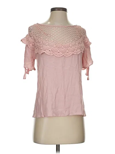 Pre-owned Romeo & Juliet Couture Short Sleeve Blouse In Pink
