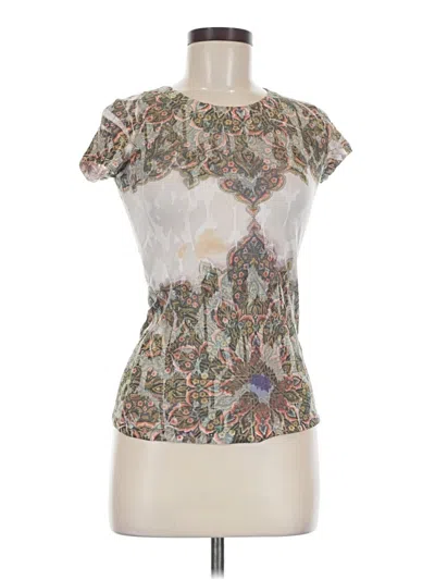 Pre-owned Romeo & Juliet Couture Short Sleeve Top Ivory Keyhole Neckline Tops