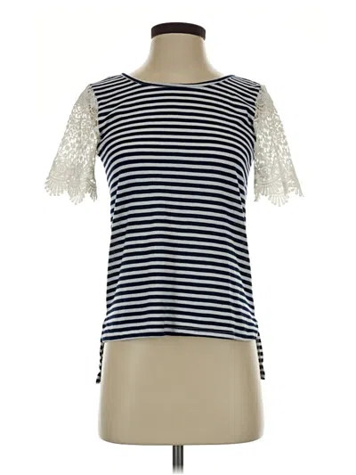 Pre-owned Romeo & Juliet Couture Short Sleeve Top Ivory Mock Neckline Tops