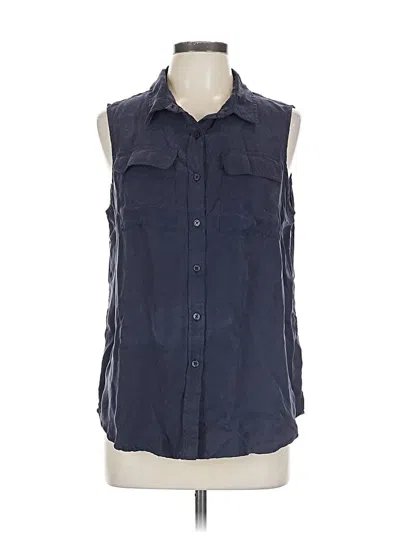 Pre-owned Romeo & Juliet Couture Sleeveless Button Down Shirt In Blue