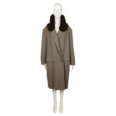 Pre-owned Romeo Gigli 1988  Oversized Wool Coat With Mohair Collar In Brown