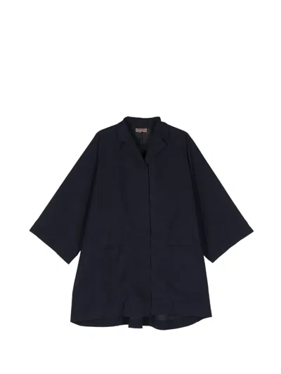 Pre-owned Romeo Gigli 1990's Midi Coat In Blue