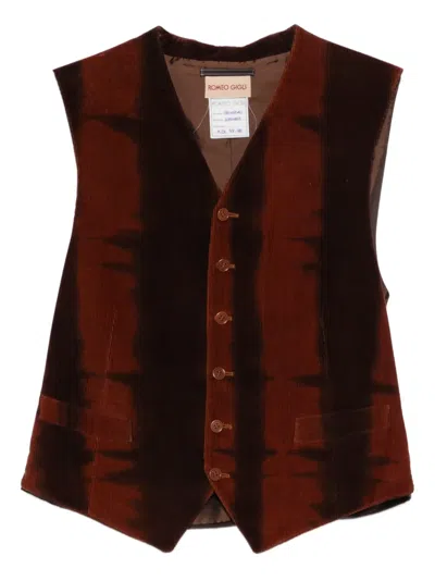 Pre-owned Romeo Gigli 1990s Corduroy Waistcoat In Brown