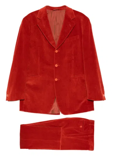 Pre-owned Romeo Gigli 1990s Cotton Suit In Red