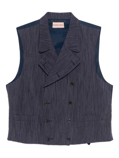 Pre-owned Romeo Gigli 1990s Double-breasted Vest In Blue