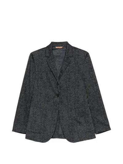 Pre-owned Romeo Gigli 1990s Floral-print Blazer In Gray