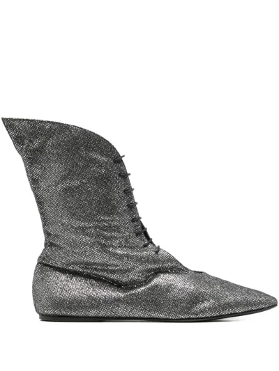 Pre-owned Romeo Gigli 1990s Lace-up Shoes In Silver