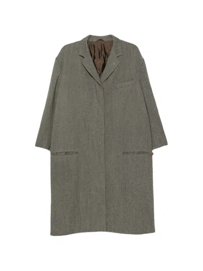Pre-owned Romeo Gigli 1990s Melange-effect Single-breasted Coat In Green