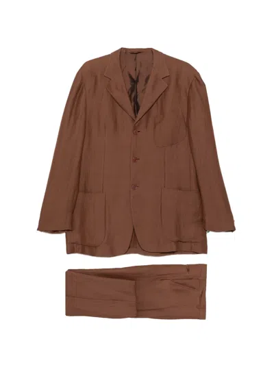 Pre-owned Romeo Gigli 1990s Notched-lapel Suit In 褐色