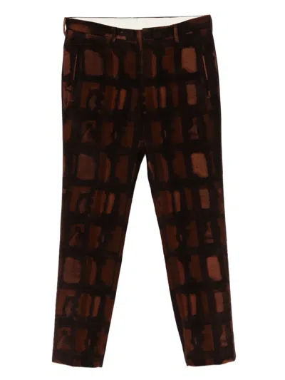 Pre-owned Romeo Gigli 1990s Patterned Trousers In Brown