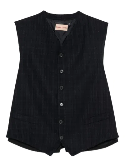 Pre-owned Romeo Gigli 1990s Pinstripe Vest In Black