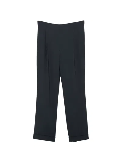 Pre-owned Romeo Gigli 1990s Pleated Turn-up Trousers In Black