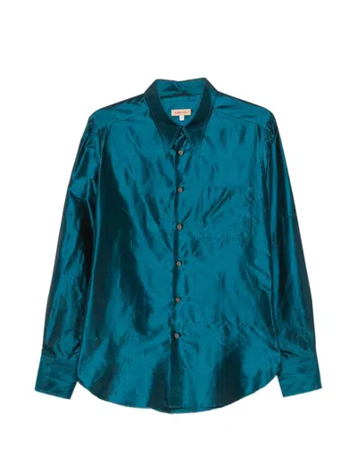 Pre-owned Romeo Gigli 1990s Silk Shirt In Green