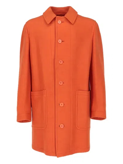 Pre-owned Romeo Gigli 1990s Single-breasted Coat In Orange