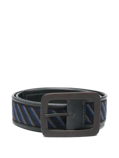 Pre-owned Romeo Gigli 1990s Striped Belt In Blue