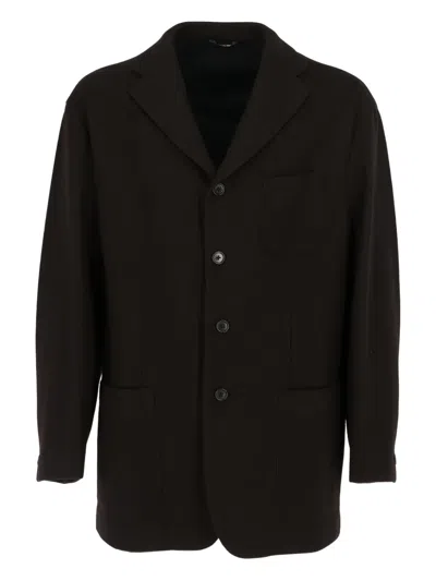 Pre-owned Romeo Gigli 1990s Striped Brazer In Brown