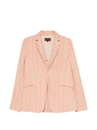 Pre-owned Romeo Gigli 1990s Striped Single-breasted Blazer In Pink
