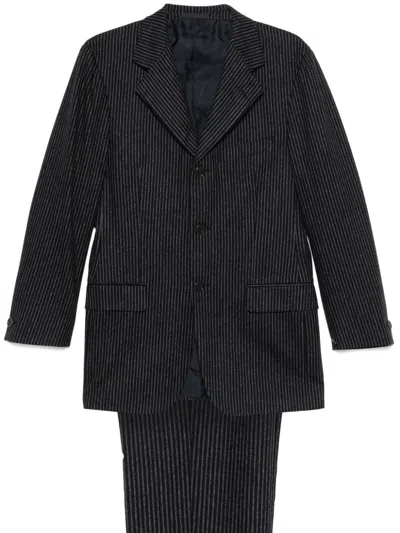 Pre-owned Romeo Gigli 1990s Striped Suit In Blue