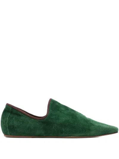 Pre-owned Romeo Gigli 1990s Suede Slippers In Green
