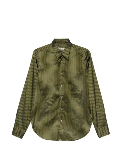 Pre-owned Romeo Gigli 1990s Vertical-stripe Shirt In Green