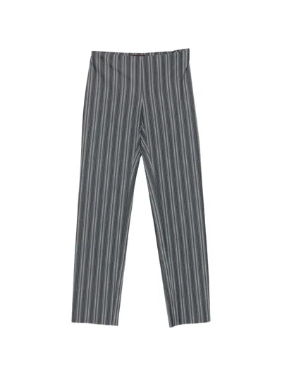 Pre-owned Romeo Gigli 1990s Vertical-stripe Trousers In Grey