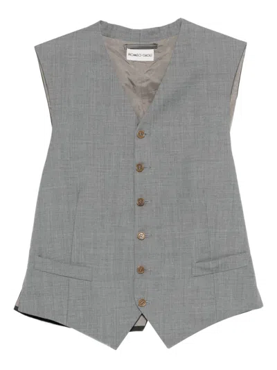 Pre-owned Romeo Gigli 1990s Welt-pockets Waistcoat In Gray