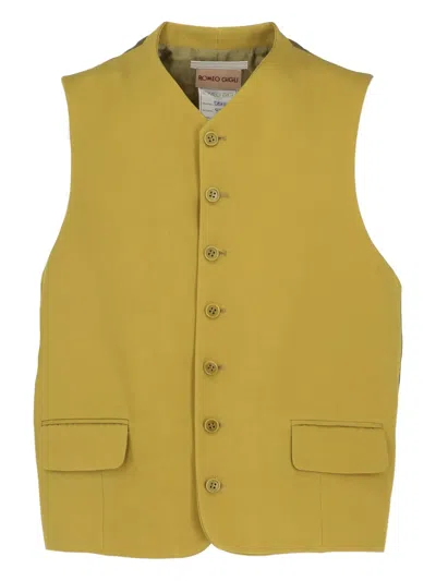 Pre-owned Romeo Gigli 1997 Single-breasted Waistcoat In Yellow