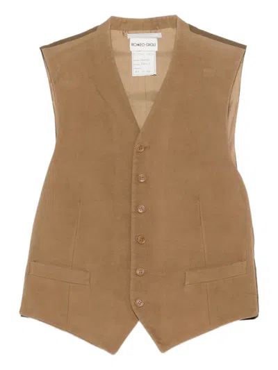 Pre-owned Romeo Gigli 2000-2001 Two-tone Waistcoat In Neutral
