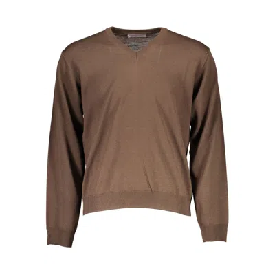 ROMEO GIGLI BROWN WOOL MEN SWEATER