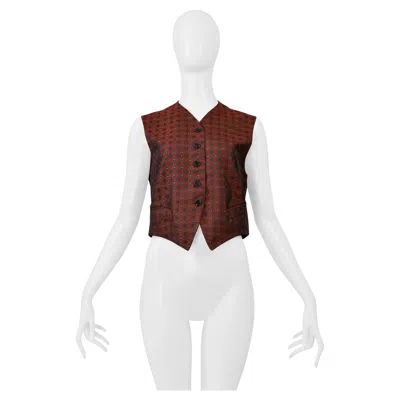 Pre-owned Romeo Gigli Burgundy Cropped Vest 1986 In Red