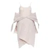 Romeo Gigli Champagne Crinkled Slip Dress With Shawl In Pink