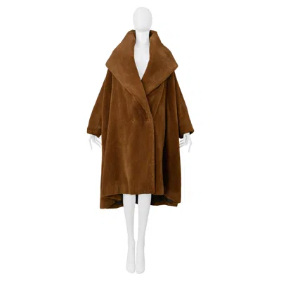 Pre-owned Romeo Gigli Faux Fur Brown "teddy Bear" Coat With Oversized Collar 1995