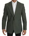 Romeo Gigli Green Linen Blazer One Piece Single Breasted Jacket In Green