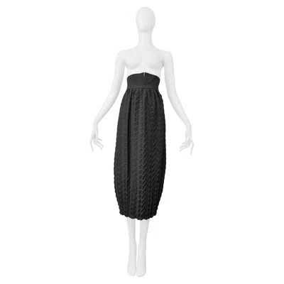 Pre-owned Romeo Gigli Grey Long Wool Pleated Skirt 1985 In Gray